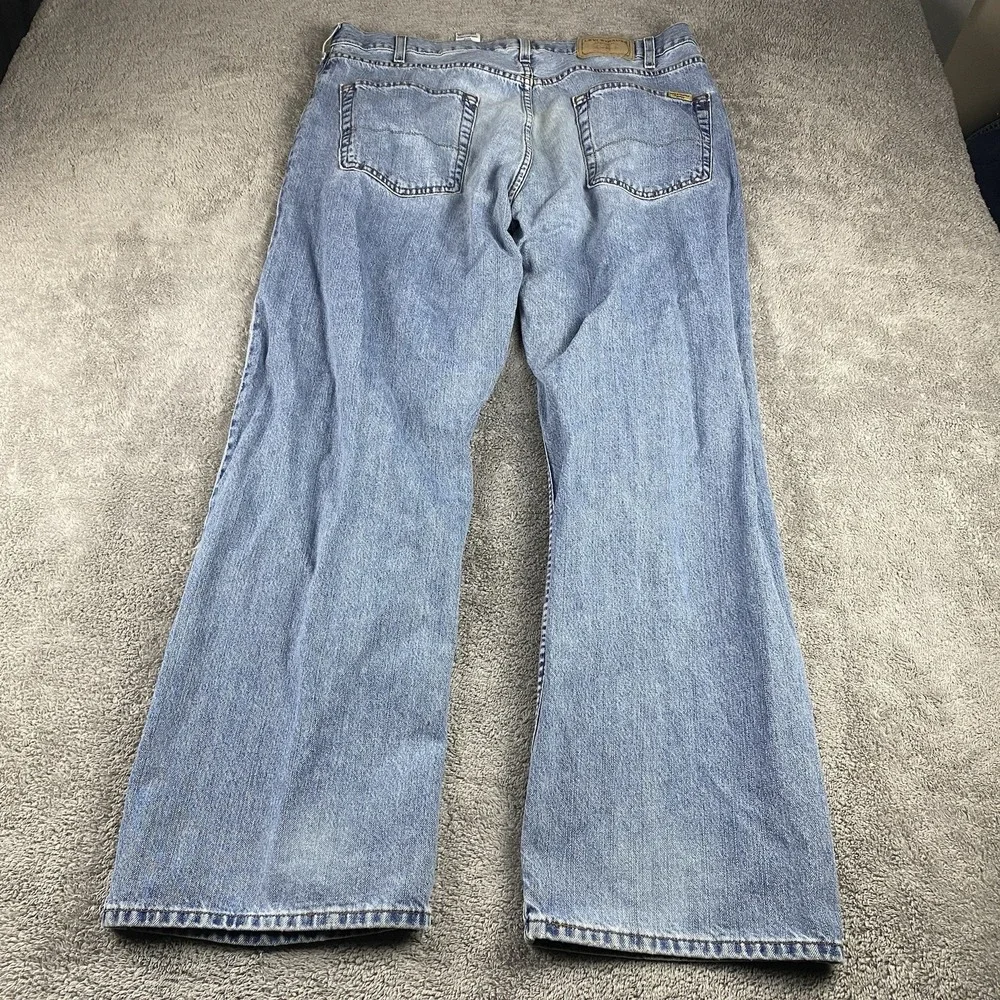Signature by Levi Strauss‎ Loose Straight Mens 38x32 Blue Light Wash Mid Rise
